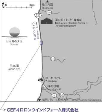 CEF豊北ウインドファームの地図